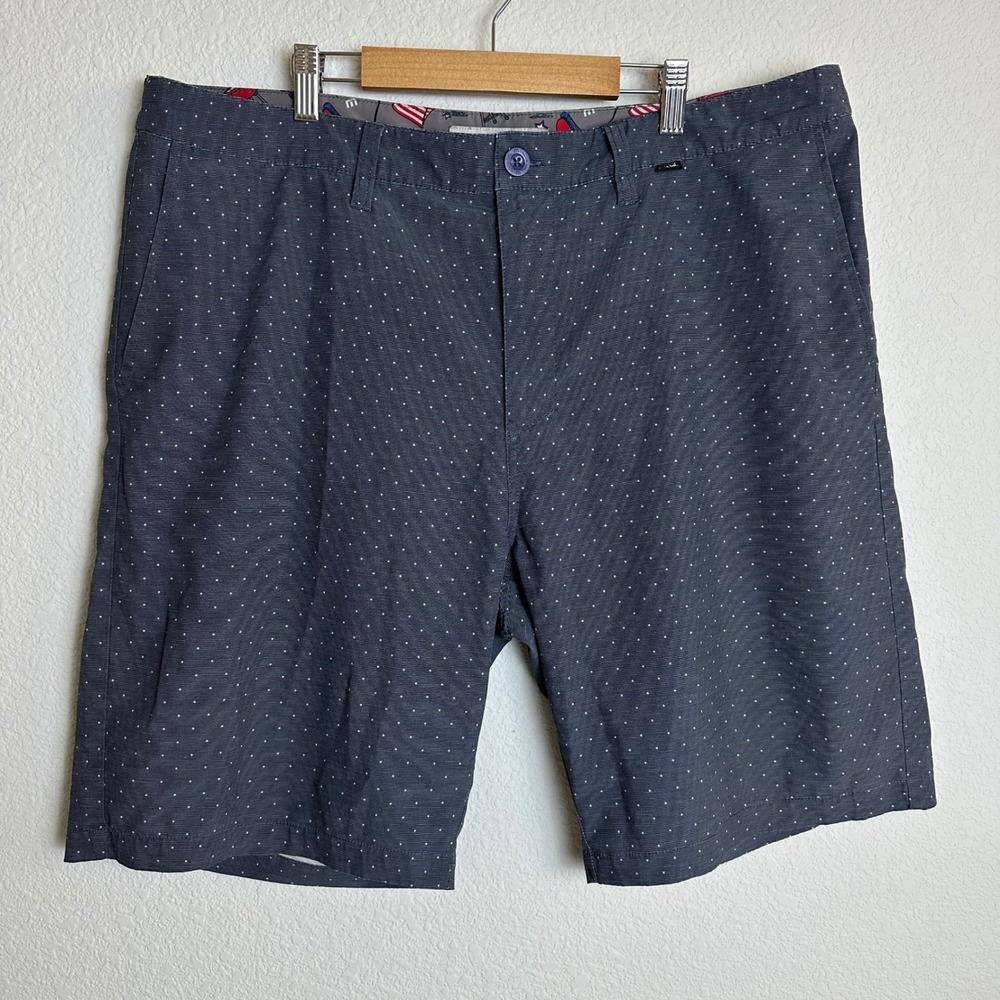 TravisMathew Mens Navy Blue Star Print Golf Shorts Size‎ 38 Americana Lining